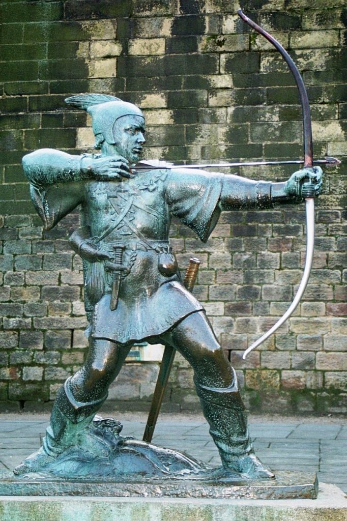 Statue of Robin Hood, the famous English Freedom Fighter
